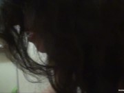 Brunette amateur gets a mouthful before riding her boyfriends dick 2/16