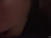 Brunette amateur gets a mouthful before riding her boyfriends dick 6/16