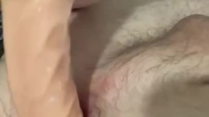 Solo dildo play in the ass
