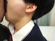 黒髪ショートの清楚系制服ムスメがオヤジのツバ飲み＆アナルも足の指も舐め奉仕！ 騎乗位で7連続アクメでビクビク痙攣【個人撮影】【素人ハメ撮り】 4/16