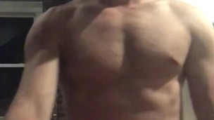 Fit Horny Guy Shows Off Shaved Hung Cock For Strip Show