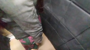 My horny neighbor sucks my cock and fucks me in the elevator