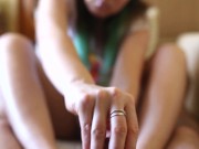 Footjob and handjob with sexy girl. Cum on feet 4/16