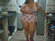 looking at the babysitter's short pink dress and see how she shows 15/16