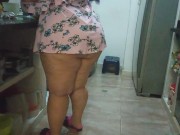 looking at the babysitter's short pink dress and see how she shows 4/16