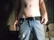 Horny guy jerks off on a smoke break 3/16