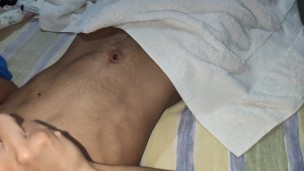 Belly button syringe playing 