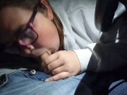 Nerdy step sister sucks me dry in car parking lot after a night out 6/16