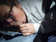 Nerdy step sister sucks me dry in car parking lot after a night out 9/16