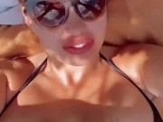 I'm sunbathing! enjoy my big tits! do you want to see my group sex and anal? 3/16