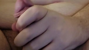 Big dick Gay Chub moans while edging then plays with post cum sensitivity