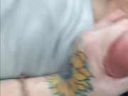 Big cumshot hand job while driving 1/16