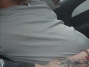 Big cumshot hand job while driving 2/16