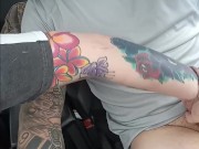 Big cumshot hand job while driving 7/16