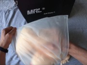 Horny guy intensively Fucks a sex doll with big boobs, heavy breathing. Unboxing MRLsexdoll POV 3/16