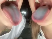 【サンプル】唾液、舌、口内フェチ、レズビアン遊びでくすぐり 6/16