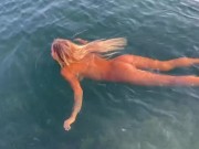 Monika Fox Morning Swimming Naked In The Bay 7/16