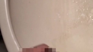 A hairy Japanese men masturbates. The moment he ejaculates in the washroom.