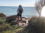 Outdoor handjob in abandoned resort houses near the Sea 3/16