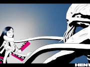 Japanese chick destroyed by hot russian redhead 6/16