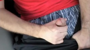 Public car jerking off and cumming.