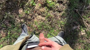 guy with big foreskin takes a piss