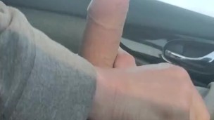 Johnholmesjunior in very risky public solo show while driving down highway on vacation part 3 CUM