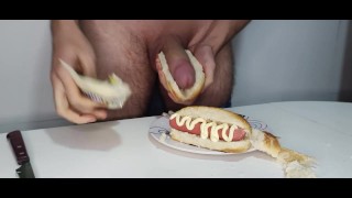 Food porn #3 - Hot Dogs - Smearing my dick in toppings - RedTube