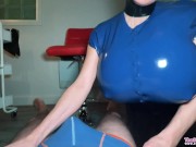 STEPMOM IN LATEX FETISH FOOTJOB WITH CUM ON TOES 1/16