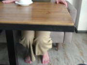 Teen girl sucks in a restaurant ! Public blowjob 3/16