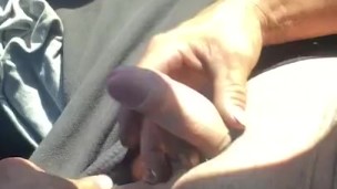 Homeless white guy jacking off for ride NO CUM