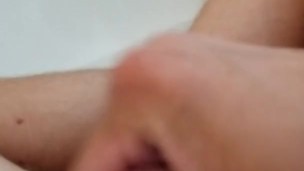 Horny hippy with huge cock jerking off and cumming in the shower