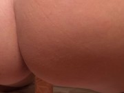 MILF with a perfect ass has not fucked for a whole year and rubs pussy in the locker room