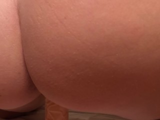 MILF with a perfect ass has not fucked for a whole year and rubs pussy in the locker room