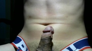 college student jerk off and rub cumshot on his dick