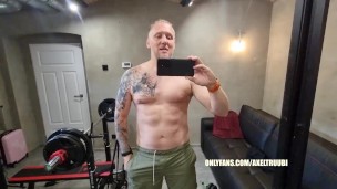 Axel Truu Gym Workout turn to hardcore dirty talk masturbation