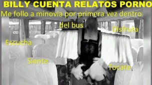 (Only Audio) I'm fucking My girlfriend first time in the bus, follo a mi novia en el bus 