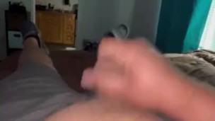 Chub cums and busts a hot load onto the camera