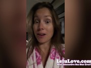 Babe sharing celebrity crushes then masturbates so hard her fingers are sore & behind the scenes cum on her pussy - Lelu Love 4/16