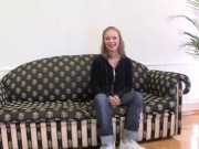 Blonde Bombshell Teen Bridget K Fills Her Wet Mouth and Pussy with Cock! 5/16