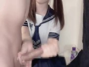 【uniform】セーラーコスの素人日本美女が横から皮ムキ亀頭手コキする【sale】【ゆなぱんちゃんねる】 14/16