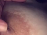 Tugging on my nipples I’m so horny