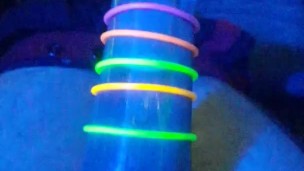 pumping dick under blue light w glow cockrings #5