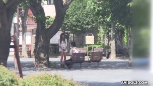 Japanese brunette Ai Koda is rubbing dick uncensored