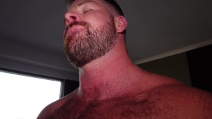 Hairy Hunk Rides Big Cut Cock Cowgirl