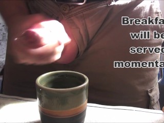 She drinks coffee with cum for breakfast