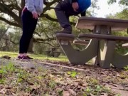 MILF gets public creampie at the park 1/16