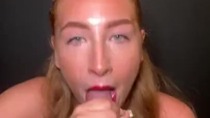 FOXY_RED_X BLOWJOB QUEEN GIVES EXTREME SLOPPY, ROUGH THROAT FUCK WITH CUM LOAD ENDING, POV