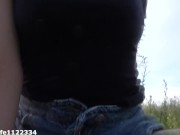 Picnic in park turned in to intense cock riding in public with cumshot 9/16