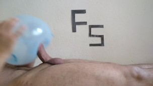 Sex with big ass blue balloon